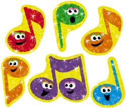 Merry Music Notes Sparkle Stickers